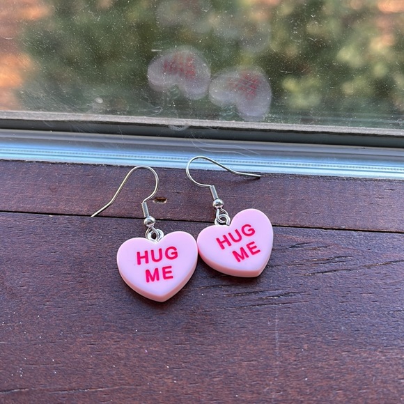 Pink heart earrings - Picture 3 of 4